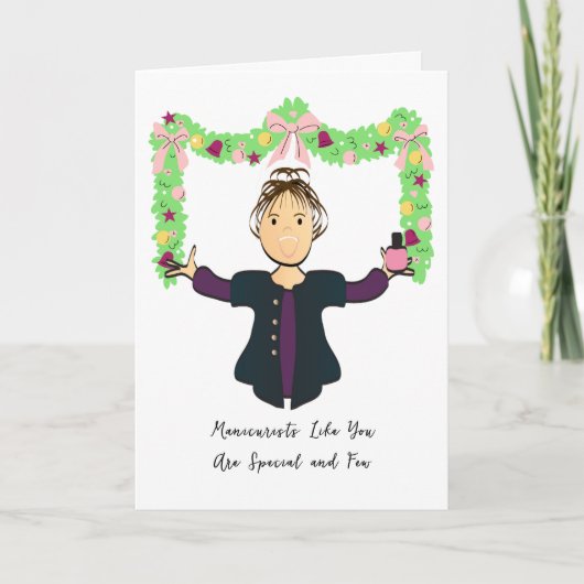 Manicurist Cartoon Funny Thank You from Customer Kaart (Voorkant)