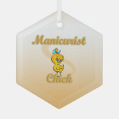 Manicurist Chick Glas Ornament (Voorkant)