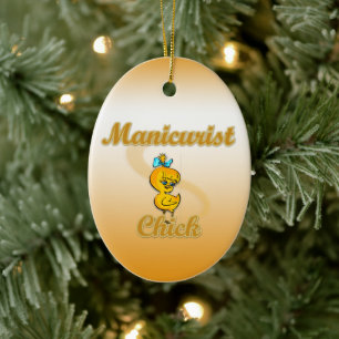 Manicurist Chick Keramisch Ornament