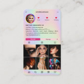 Manicurist Holografisch Roze Instagram Modern Visitekaartje (Voorkant)