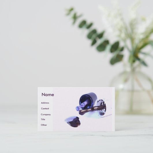 Manicurist in diep Paars Visitekaartje (Staand voorkant)