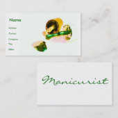 Manicurist in Green & Gold Visitekaartje (Voorkant / Achterkant)