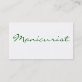 Manicurist in Green & Gold Visitekaartje (Achterkant)