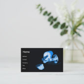 Manicurist in het zwart en blauw visitekaartje (Staand voorkant)