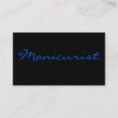 Manicurist in het zwart en blauw visitekaartje (Achterkant)