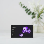 Manicurist in het zwart en Paars Visitekaartje (Staand voorkant)