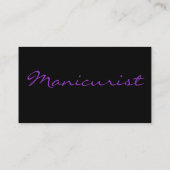 Manicurist in het zwart en Paars Visitekaartje (Achterkant)