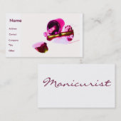 Manicurist in roze visitekaartje (Voorkant / Achterkant)