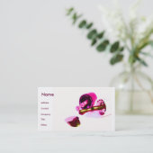 Manicurist in roze visitekaartje (Staand voorkant)