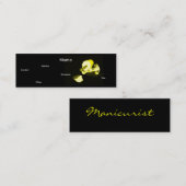 Manicurist in zwart-wit mini visitekaartje (Voorkant / Achterkant)