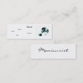 Manicurist in zwart-wit mini visitekaartje (Voorkant / Achterkant)