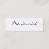 Manicurist in zwart-wit mini visitekaartje (Achterkant)