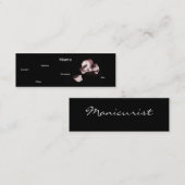 Manicurist in zwart-wit mini visitekaartje (Voorkant / Achterkant)