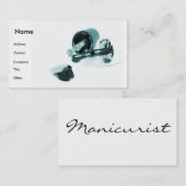 Manicurist in zwart-wit visitekaartje (Voorkant / Achterkant)