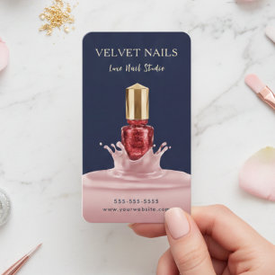 Manicurist Kunstenaar Nagel Tech Blush Roze Marine Visitekaartje