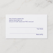 Manicurist nagelsalon Verwijs een vriend Aanbevelingskaartje (Achterkant)