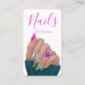 Manicurist Nageltechnicus Boekingskoppeling QR-cod Visitekaartje (Voorkant)