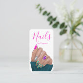Manicurist Nageltechnicus Boekingskoppeling QR-cod Visitekaartje (Staand voorkant)