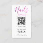 Manicurist Nageltechnicus Boekingskoppeling QR-cod Visitekaartje (Achterkant)