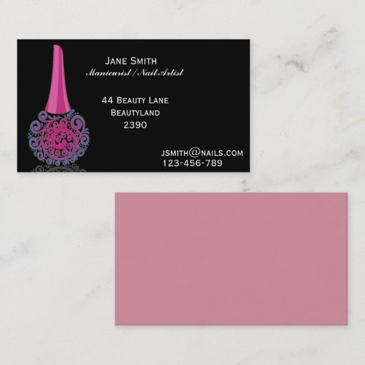 Manicurist, Nail Artist, Nail Technicus freelance Visitekaartje (Voorkant / Achterkant)