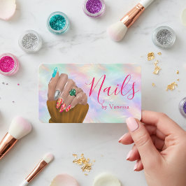Manicurist Nail Artist Studio Chic Iridescent Opal Visitekaartje