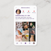 Manicurist Nail Artist Tech IG Dusty Paarse Visitekaartje (Voorkant)