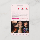 Manicurist Nail Artist Tech Instagram Roze Modern Visitekaartje (Voorkant)
