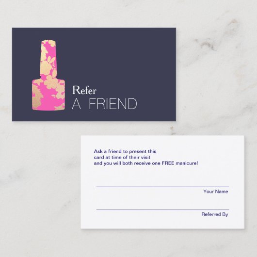 Manicurist Nail Salon Klantverwijzing Aanbevelingskaartje (Voorkant / Achterkant)