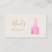 Manicurist Nail Salon Pink Glitter Visitekaartje (Voorkant)