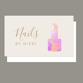 Manicurist Nail Salon Pink Glitter Visitekaartje