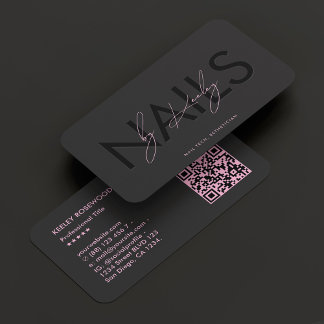 Manicurist Nail Tech Nail Artist Zwart Roze Visitekaartje