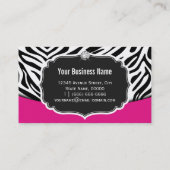 Manicurist Nail Technicus Black Pink Zebra Print Visitekaartje (Achterkant)