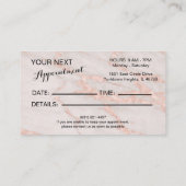 Manicurist Nail-technicus Blush Roos Marmer Visitekaartje (Achterkant)