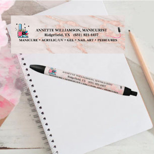 Manicurist Nail-technicus Blush Roos Marmer Zwarte Inkt Pen