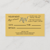 Manicurist Nail-technicus Gold Accent Visitekaartje (Achterkant)