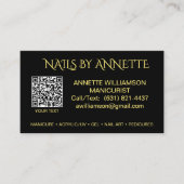 Manicurist Nail-technicus Gold Accent Visitekaartje (Voorkant)
