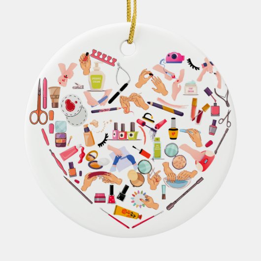 Manicurist Nail-technicus — Hoofd van het hulpprog Keramisch Ornament (Voorkant)