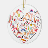 Manicurist Nail-technicus — Hoofd van het hulpprog Keramisch Ornament (Links)