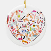 Manicurist Nail-technicus — Hoofd van het hulpprog Keramisch Ornament (Achterkant)