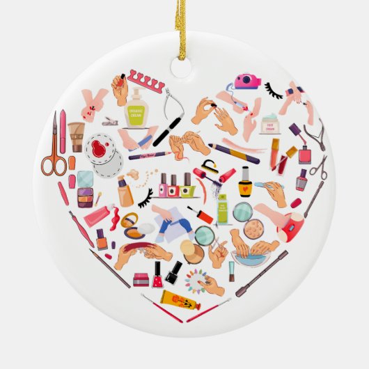 Manicurist Nail-technicus — Hoofd van het hulpprog Keramisch Ornament (Achterkant)