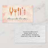 Manicurist Nail Tools | Waterverf achtergrond Visitekaartje (Voorkant / Achterkant)