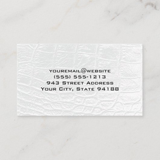 Manicurist Nail Tools | Witte lederen achtergrond Visitekaartje (Achterkant)