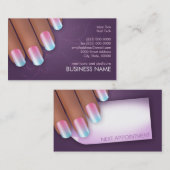 Manicurist Ombre Biz & Appointkaart in donker Afsprakenkaartje (Voorkant / Achterkant)
