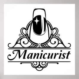 Manicurist op het werk poster