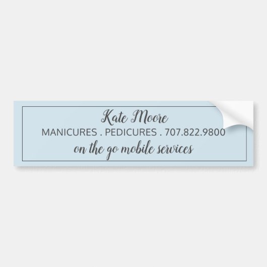Manicurist Pedicurist Bord Blauw Promotie Bumpersticker (Voorkant)