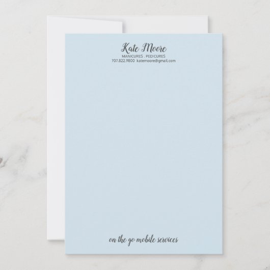 Manicurist Pedicurist Letterhead Kaart (Voorkant)