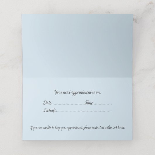 Manicurist Pedicurist Nail Salon Services Afsprakenkaart (Binnenkant ongevouwen)