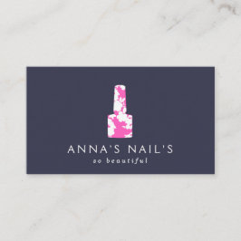 Manicurist Pink Floral Nail Pools, Nail Salon Visitekaartje