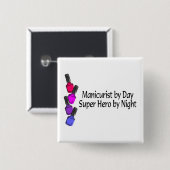 Manicurist Super Hero Vierkante Button 5,1 Cm (Voorkant /achterkant)