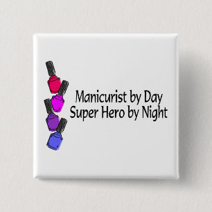 Manicurist Super Hero Vierkante Button 5,1 Cm